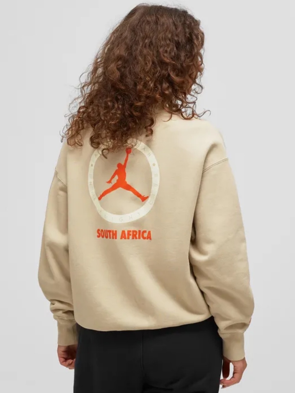Nike Air Jordan x Shelflife Crewneck Sweatshirt Rattan/Total Orange Womens Large